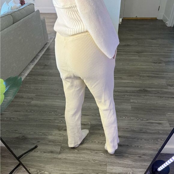 Cream Waffle Sweatpants - Picture 3 of 5